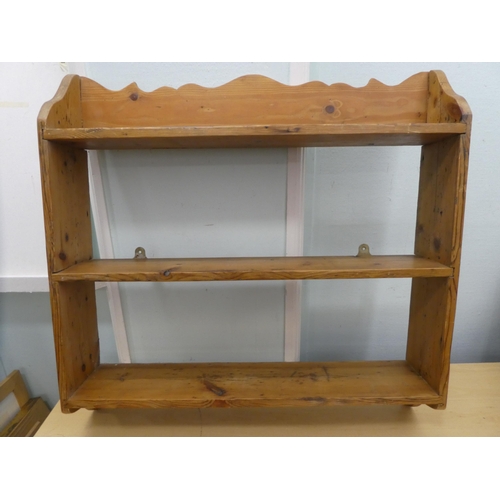 188 - Pine furniture: to include a two tier wall shelf  32