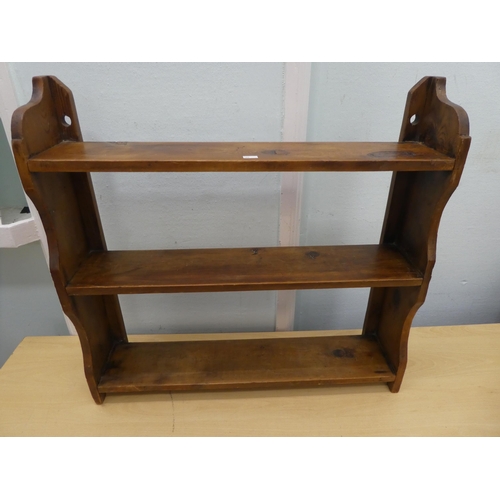 188 - Pine furniture: to include a two tier wall shelf  32