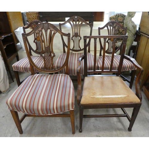 194 - Small furniture: to include a Regency mahogany framed carver, raised on square, tapered legs