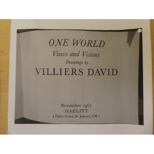 198 - Four works by David Villiers - mixed media studies  bearing initials & notes verso, three w... 