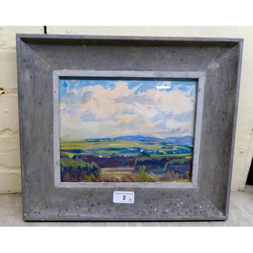 2 - Pictures: to include Simon Barry - 'Hawick, Scotland'  oil on canvas  bears a label verso&... 