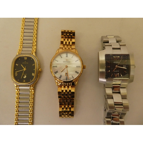 206 - Three variously cased and strapped wristwatches