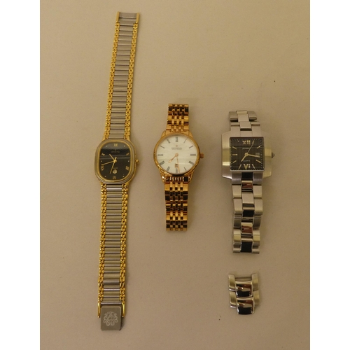 206 - Three variously cased and strapped wristwatches