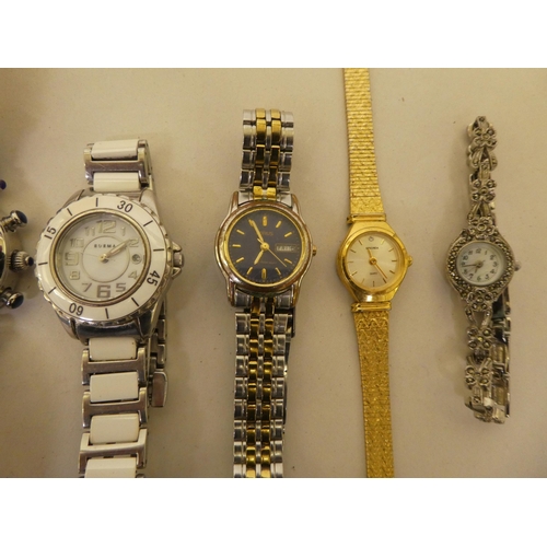 207 - Seven variously cased and strapped ladies wristwatches