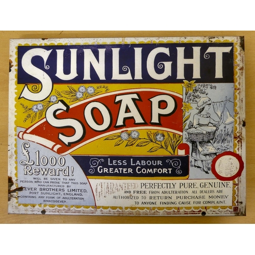 219 - A reproduction of a vintage printed metal advertising sign for 'Sunlight Soap'  12