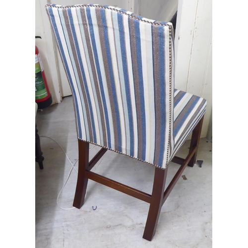 22 - Small furniture: to include A Robert Kime fabric upholstered chair and a blue painted waterfall fron... 