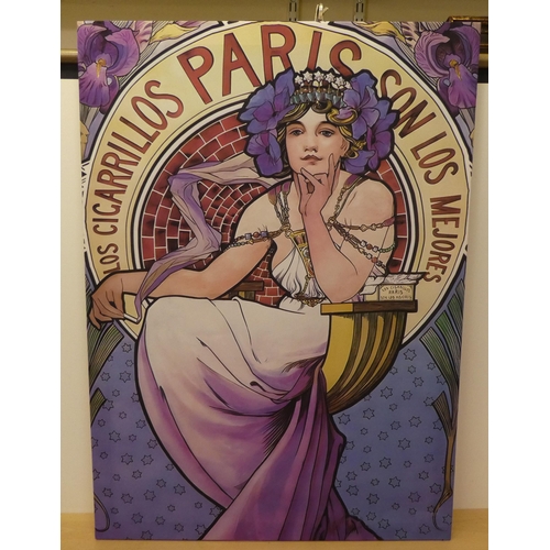 223 - A reproduction of an Art Nouveau period print on fabric  26