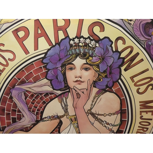 223 - A reproduction of an Art Nouveau period print on fabric  26