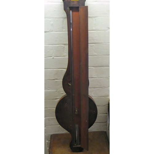 23 - A Regency satinwood inlaid mahogany wheel barometer with a silvered dial, inscribed 'Neechin Notting... 