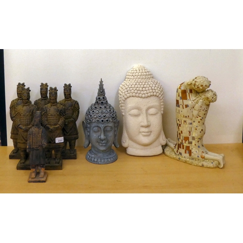 232 - Interior design accessories: to include five composition figures of the Terracotta Soldiers  14... 