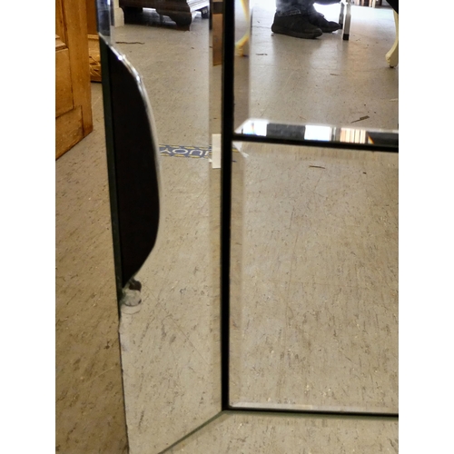 236 - Modern mirror panelled furniture, viz. a side table with a single central drawer  30.5