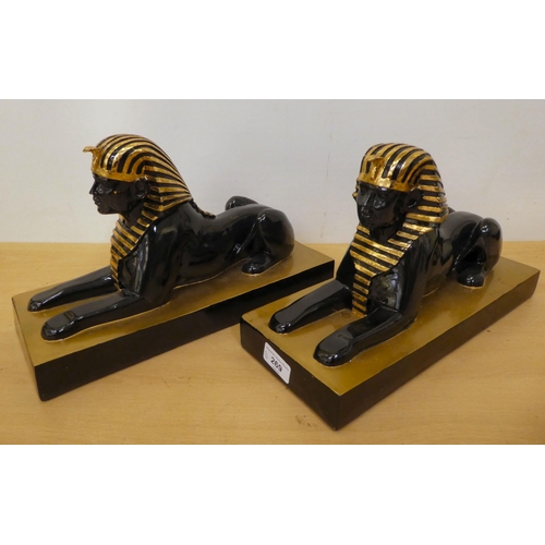 269 - A pair of modern overpainted Sphinx of Giza ornament  9