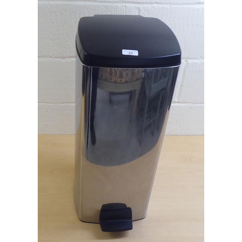 33 - A Brabantia chrome finished pedal bin  27