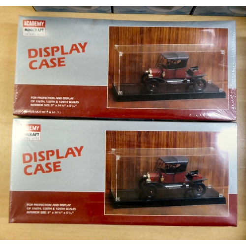 45 - Transparent plastic model display cases  various sizes