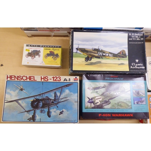 5 - 1/48 scale model kits: to include by Airfix, a 'Sea Harrier FA2'; and a 'Hurricane Mk.II C' by Haseg... 