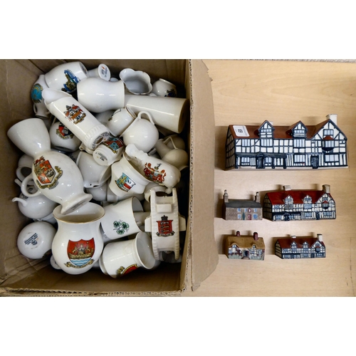 69 - Crested china: to include a WH Goss model of Shakespeare's house  Rd.No.225833  7