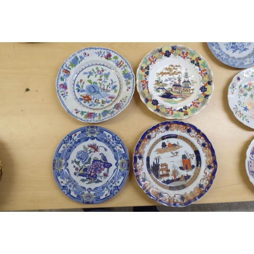 72 - Ceramics: to include a late Victorian porcelain plate, decorated with floral sprigs  10.5