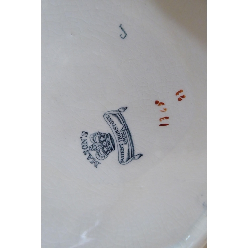 76 - Ceramics: to include a late Victorian Masons Ironstone china wash bowl, decorated with a Chinese lan... 