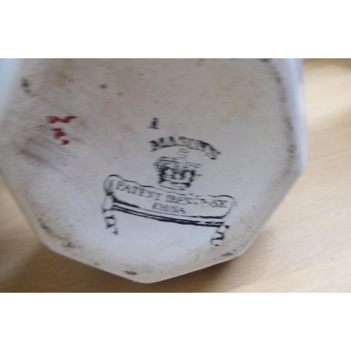 76 - Ceramics: to include a late Victorian Masons Ironstone china wash bowl, decorated with a Chinese lan... 