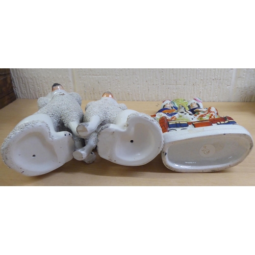 78 - Ceramics: to include a pair of late Victorian Staffordshire pottery King Charles spaniels  8