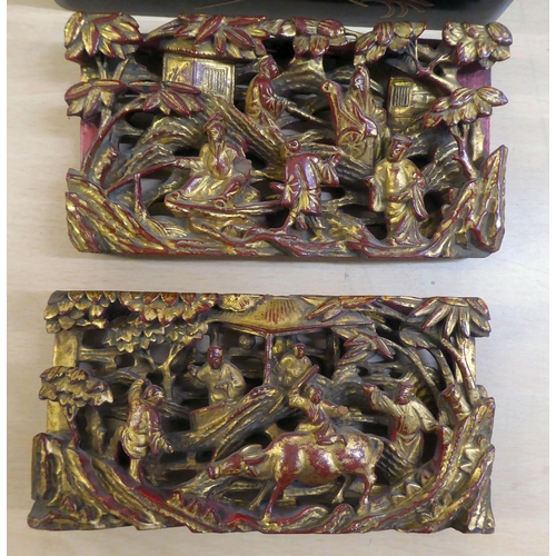 8 - Oriental collectables: to include a lacquered and gilt painted box, decorated with figures  8