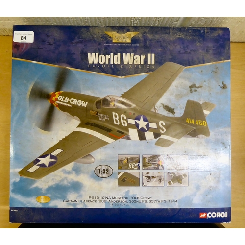 84 - A 1/32 diecast model, P-51D-10-NA Mustang, 'Old Crow' by Corgi  boxed