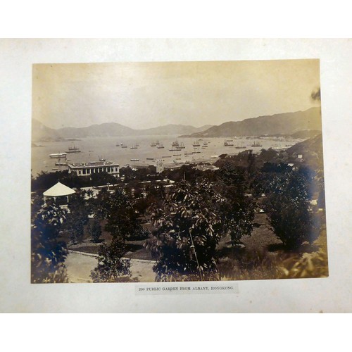 161 - An early/mid 20thC Chinese album, containing monochrome photographs: to include views of Canton; loc... 