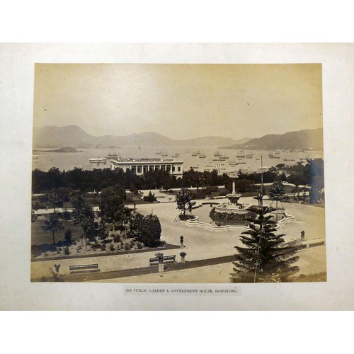 161 - An early/mid 20thC Chinese album, containing monochrome photographs: to include views of Canton; loc... 