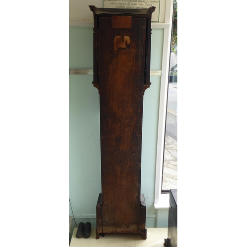 243 - A 19thC longcase clock, decorated in Sino European taste, on a bracket plinth the movement inscribed... 