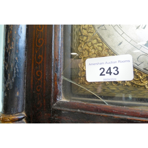 243 - A 19thC longcase clock, decorated in Sino European taste, on a bracket plinth the movement inscribed... 