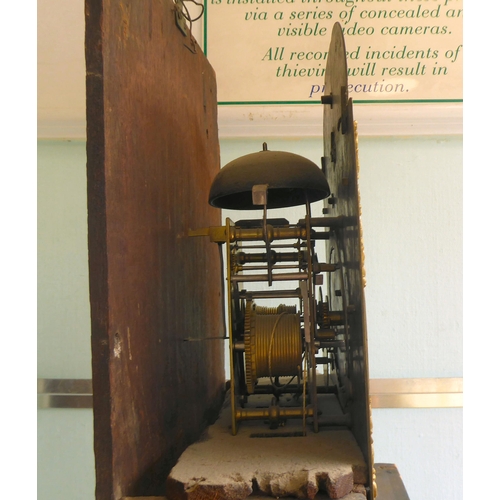 243 - A 19thC longcase clock, decorated in Sino European taste, on a bracket plinth the movement inscribed... 