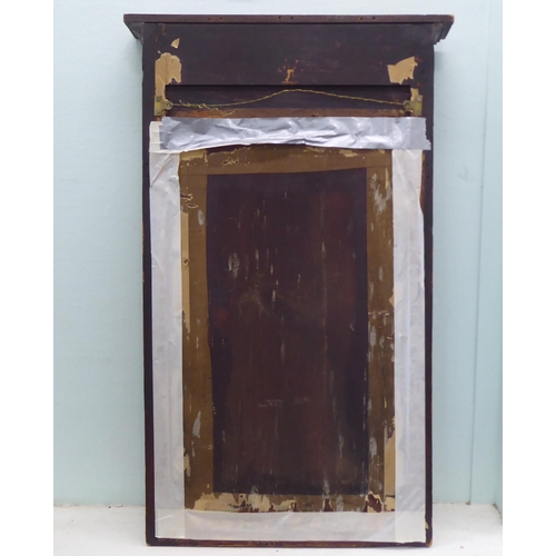 301 - A Regency pier glass, in a satinwood inlaid, mahogany inverted breakfront frame  34