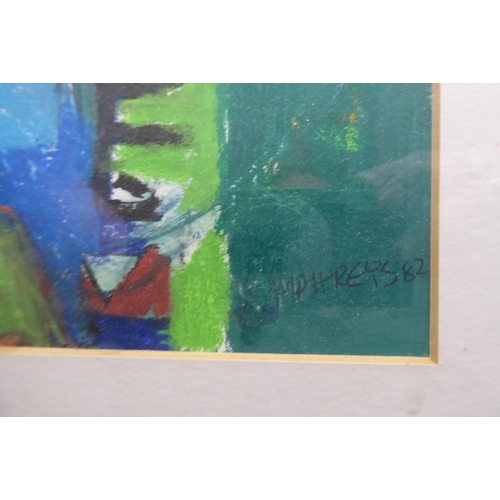 31 - Humphreys - an abstract  mixed media collage  bears a signature & dated '82  9.5