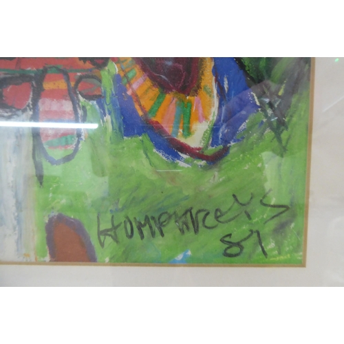 74 - Humphreys - an abstract quay scene  mixed media  bears a signature & dated '81  8... 