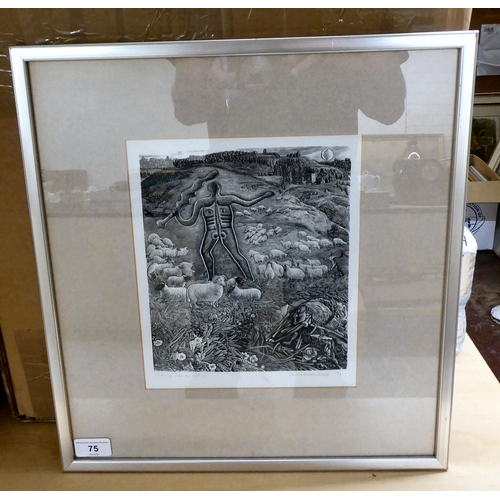 75 - After George Tate - 'Cerne Abbas Giant'  Limited Edition 11/75 monochrome print  bears a pencil sign... 