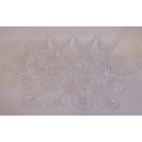 100 - Twelve Waterford crystal Lismore pattern pedestal wines