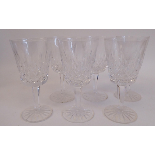 101 - Six Waterford crystal Lismore pattern pedestal wines