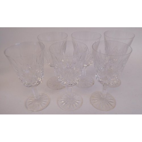 101 - Six Waterford crystal Lismore pattern pedestal wines