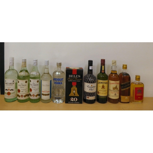 110 - Alcohol, mainly whisky and white rum: to include bottles of Bacardi, Jameson and Bells