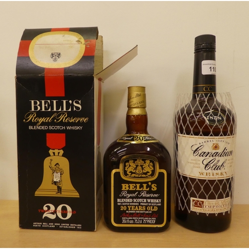 110 - Alcohol, mainly whisky and white rum: to include bottles of Bacardi, Jameson and Bells