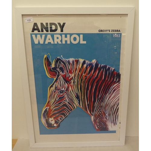 115 - A reproduction of a 1983 Andy Warhol promotional poster  coloured print  19