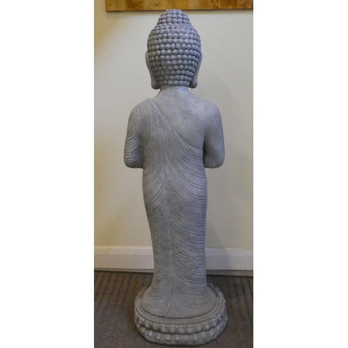 116 - A blue/grey painted composition standing Buddha  38