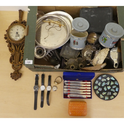 125 - 20thC collectables: to include silver plated tableware, cannisters and wristwatches 