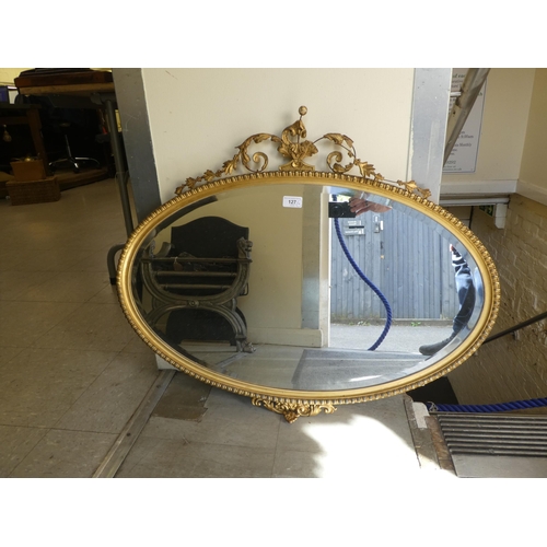 127 - Four similar, mainly gilt framed 20thC mirrors  largest 26