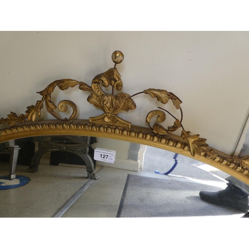 127 - Four similar, mainly gilt framed 20thC mirrors  largest 26