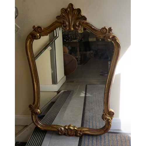 127 - Four similar, mainly gilt framed 20thC mirrors  largest 26