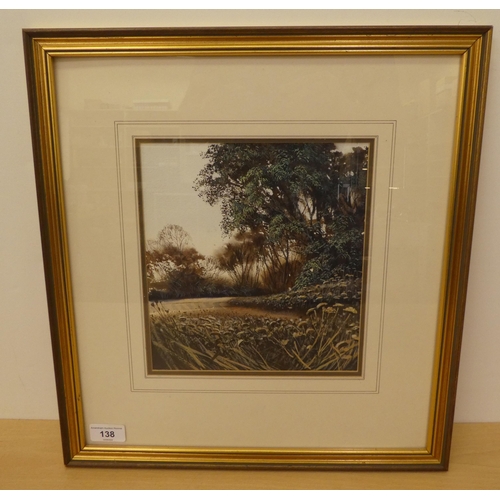 138 - Richard Bolton - a woodland landscape  watercolour  bears a signature  8