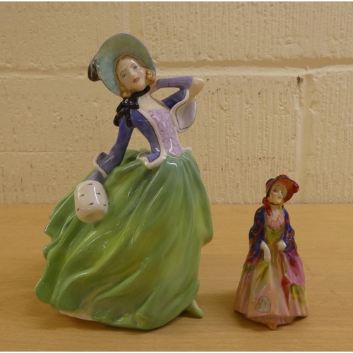 14 - Two Royal Doulton china figures, viz. 'Autumn Breezes'  HN1913  8