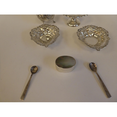 151 - Silver items: to include shallow dishes; and a cream jug  mixed marks 