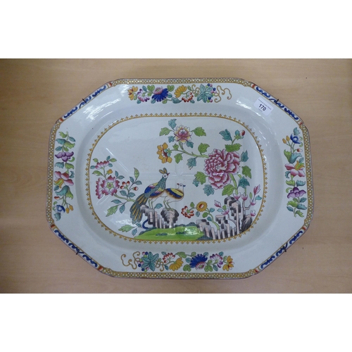 170 - A Copeland and Garrett Spode china exotic pheasant pattern meat plate  21